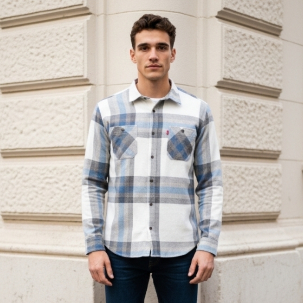 Levi's Men's Blue Plaid Shirt Size XXL NWOT